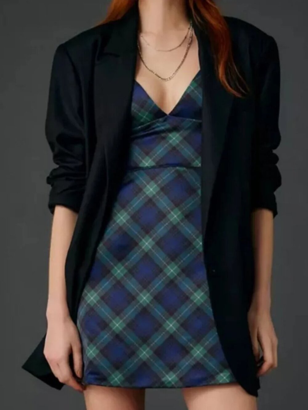 Kimchi Blue Petit Fours Fit-And-Flare Satin Mini Dress Dark Green - Picture 3 of 4